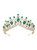 Green Crystal Bride Crown Headdress Jewelry Princess