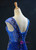 Royal Blue Mermaid Satin Tulle Backless Beading Prom Dress