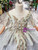 Gray Ball Gown Tulle Embroidery Short Sleeve Beading Flower Girl Dress