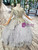 Gray Ball Gown Tulle Embroidery Short Sleeve Beading Flower Girl Dress