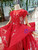 Red Ball Gown Sequins Appliques Cap Sleeve Beading Flower Girl Dress