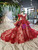 Dark Red Ball Gown Tulle Embroidery Beaidng Flower Girl Dress