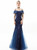 In Stock:Ship in 48 Hours Navy Blue Tulle Mermaid Spaghetti Straps Prom Dress