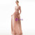 In Stock:Ship in 48 Hours Rose Gold Seuqins V-neck 3/4 Sleeve Prom Dress