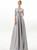 In Stock:Ship in 48 Hours Silver Gray V-neck Backless Prom Dress