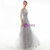 In Stock:Ship in 48 Hours A-Line Silver Gray Tulle Sequins Prom Dress