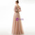 In Stock:Ship in 48 Hours Pink Tulle Appliques Pleats Prom Dres