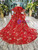 Red Ball Gown Tulle Appliques Cap Sleeve Flower Girl Dress