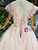 A-Line Pink Tulle Appliues Beading Sequins Backless Flower Girl Dress