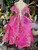 A-Line Fuchsia Tulle Appliques Long Flower Girl Dress