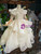 Champagne Ball Gown Tulle Appliques Sequins Short Sleeve Flower Girl Dress