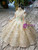Champagne Ball Gown Sequins Off the Shoulder Long Sleeve Flower Girl Dress