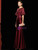 Burgundy Satin Mermaid Sequins Short Sleeve Mother Of the Brides Dress
