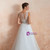 A-Line White Tulle Appliques See Through Floor Length Wedding Dress
