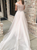 A-Line Pink Tulle Pleats V-neck Crystal Wedding Dress