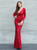 In Stock:Ship in 48 Hours Red Sequins V-neck Long Sleeve Party Dress