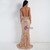 In Stock:Ship in 48 Hours Sexy Gold Sequins Open Back Party Dress