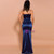 In Stock:Ship in 48 Hours Blue Satin One Shoulder Party Dress