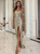 In Stock:Ship in 48 Hours Gold Mermaid Sequins Party Dress With Split