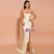 In Stock:Ship in 48 Hours Sexy Gold Sequins Tulle Party Dress With Side Split