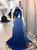 Gradient Chiffon Beaded High Neck Long Evening Dress with Open-Back