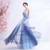 In Stock:Ship in 48 Hours Blue Tulle Off the Shoulder Prom Dress