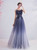 In Stock:Ship in 48 Hours Blue Spaghetti Straps Appliuqes Prom Dress