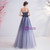 In Stock:Ship in 48 Hours Blue Spaghetti Straps Appliuqes Prom Dress