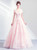 In Stock:Ship in 48 Hours Pink Tulle Flower Off the Shoulder Prom Dress