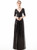 In Stock:Ship in 48 Hours Black Seuqins V-neck 3/4 Sleeve Prom Dress
