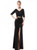 In Stock:Ship in 48 Hours Sexy Black V-neck Short Sleeve Prom Dress