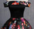Black Ball Gown Satin Print Off the Shoulder Quinceanera Dresses