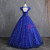 Blue Ball Gown Tulle Sequins Open Back Quinceanera Dresses With Sash