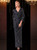 Navy Blue V-neck Stack Sleeves Long Mother Of The Bride Dress