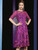 A-Line Purple Embroidery Sequins Short Sleeve Mother Of The Bride Dress