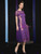 A-Line Purple Sequins Lace Short Sleeve Embroidery Mother Of The Bride Dress