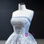 Gray Ball Gown Tulle Appliques Embroidery Strapless Prom Dress