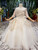 Champagne Ball Gown Tulle Sequins Short Sleeve Beading Flower Girl Dress