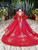 Red Ball Gown Lotus Leaf Sleeve Backless Appliques Beading Flower Girl Dress