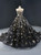 Black Ball Gown Tulle Sequins Strapless Sleeveless Luxury Prom Dress