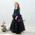 Black Tulle 3/4 Sleeve Flower Girl Dress