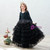 Black Tulle 3/4 Sleeve Flower Girl Dress
