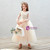 Champagne Tulle Long Sleeve Appliques Flower Girl Dress