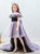 Purple Hi Lo Tulle Sequins Flower Girl Dress