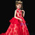 In Stock:Ship in 48 Hours Red Lace Sequins High Neck Flower Girl Dress