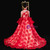 In Stock:Ship in 48 Hours Red Lace Sequins High Neck Flower Girl Dress