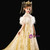 In Stock:Ship in 48 Hours Gold Ball Gown Tulle Sequins High Neck Flower Girl Dress With Feather