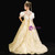 In Stock:Ship in 48 Hours Gold Ball Gown Tulle Sequins High Neck Flower Girl Dress With Feather