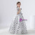 In Stock:Ship in 48 Hours Silver Gray Sequins Short Sleeve Flower Girl Dress