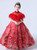 In Stock:Ship in 48 Hours Red Ball Gown High Neck Beading Flower Girl Dress